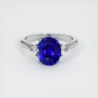 4.18 Ct. Blue Sapphire Ring, Platinum 950 1
