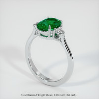 1.78 Ct. Emerald  Ring - Platinum 950