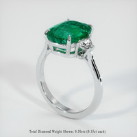3.30 Ct. Emerald  Ring - Platinum 950