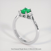 0.74 Ct. Emerald Ring, Platinum 950 2