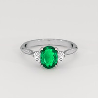 0.89 Ct. Emerald Ring, Platinum 950 1
