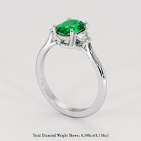 0.89 Ct. Emerald Ring, Platinum 950 2