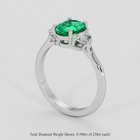 1.11 Ct. Emerald Ring, Platinum 950 2