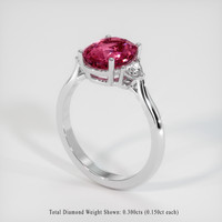 3.10 Ct. Reddish Pink Sapphire Ring, Platinum 950 2