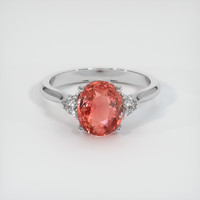 2.50 Ct. Padparadscha Sapphire Ring, Platinum 950 1