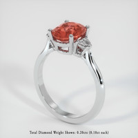2.50 Ct. Padparadscha Sapphire Ring, Platinum 950 2