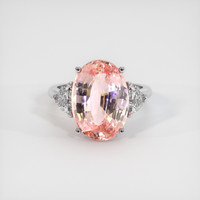 9.05 Ct. Padparadscha Sapphire Ring, Platinum 950 1