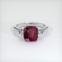4.11 Ct. Purplish Red Ruby Ring, Platinum 950 1