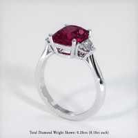 4.11 Ct. Purplish Red Ruby Ring, Platinum 950 2