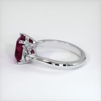 4.11 Ct. Purplish Red Ruby Ring, Platinum 950 4