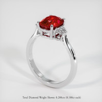 1.85 Ct. Ruby Ring, Platinum 950 2