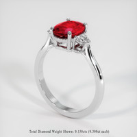 1.22 Ct. Ruby Ring, Platinum 950 2