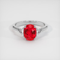 1.42 Ct. Ruby Ring, Platinum 950 1