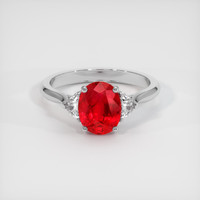 1.30 Ct. Ruby Ring, Platinum 950 1