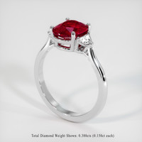 2.02 Ct. Ruby Ring, Platinum 950 2