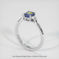 1.13 Ct. Bi Color Sapphire Ring, Platinum 950 2