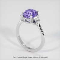 3.56 Ct. Purple Sapphire Ring, Platinum 950 2