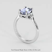 2.48 Ct. Violet Sapphire Ring, Platinum 950 2
