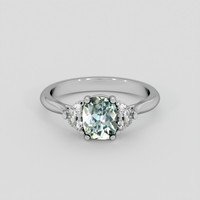 1.35 Ct. Bluish Green Sapphire Ring, Platinum 950 1