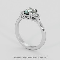 1.35 Ct. Bluish Green Sapphire Ring, Platinum 950 2