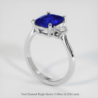 2.52 Ct. Blue Sapphire Ring, Platinum 950 2