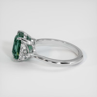3.10 Ct. Bluish Green Sapphire Ring, Platinum 950 4