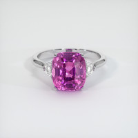 5.22 Ct. Purplish Pink Sapphire Ring, Platinum 950 1