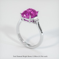 5.22 Ct. Purplish Pink Sapphire Ring, Platinum 950 2