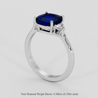 3.30 Ct. Blue Sapphire Ring, Platinum 950 2