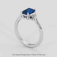 1.28 Ct. Blue Sapphire Ring, Platinum 950 2
