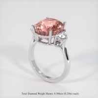 9.97 Ct. Padparadscha Sapphire Ring, Platinum 950 2