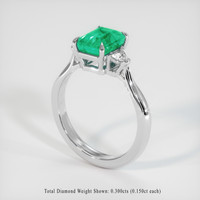 2.12 Ct. Emerald Ring, Platinum 950 2