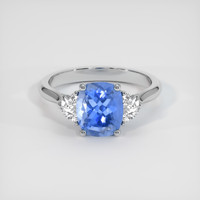 2.23 Ct. Blue Sapphire Ring, Platinum 950 1