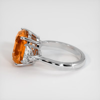 7.21 Ct. Orange Sapphire Ring, Platinum 950 4