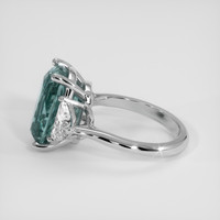 7.47 Ct. Bluish Green Sapphire Ring, Platinum 950 4