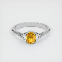 0.72 Ct. Orange Sapphire Ring, Platinum 950 1