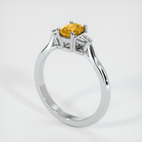 0.72 Ct. Orange Sapphire Ring, Platinum 950 2