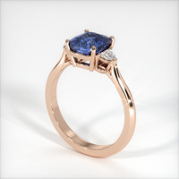 2.15 Ct. Blue Sapphire Ring, 14K Rose Gold 2