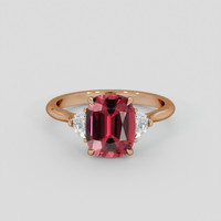 2.14 Ct. Purplish Red Rubellite Tourmaline Ring, 14K Rose Gold 1