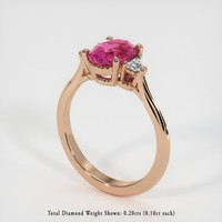 2.06 Ct. Purplish Pink Sapphire Ring, 14K Rose Gold 2