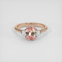 1.39 Ct. Padparadscha Sapphire Ring, 14K Rose Gold 1