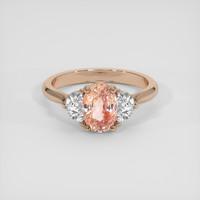 1.36 Ct. Padparadscha Sapphire Ring, 14K Rose Gold 1