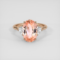 5.09 Ct. Padparadscha Sapphire Ring, 14K Rose Gold 1