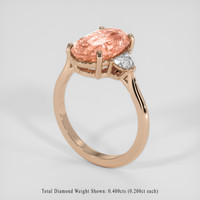 5.09 Ct. Padparadscha Sapphire Ring, 14K Rose Gold 2