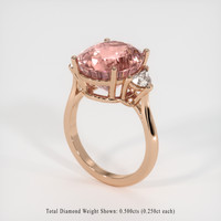 9.97 Ct. Padparadscha Sapphire Ring, 14K Rose Gold 2