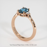 1.71 Ct. Blue Aquamarine Ring, 18K Rose Gold 2