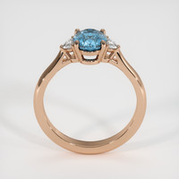 1.71 Ct. Blue Aquamarine Ring, 18K Rose Gold 3