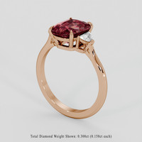 2.14 Ct. Purplish Red Rubellite Tourmaline Ring, 18K Rose Gold 2