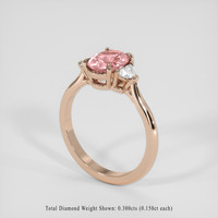1.39 Ct. Padparadscha Sapphire Ring, 18K Rose Gold 2