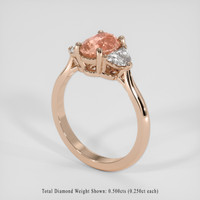 1.36 Ct. Padparadscha Sapphire Ring, 18K Rose Gold 2